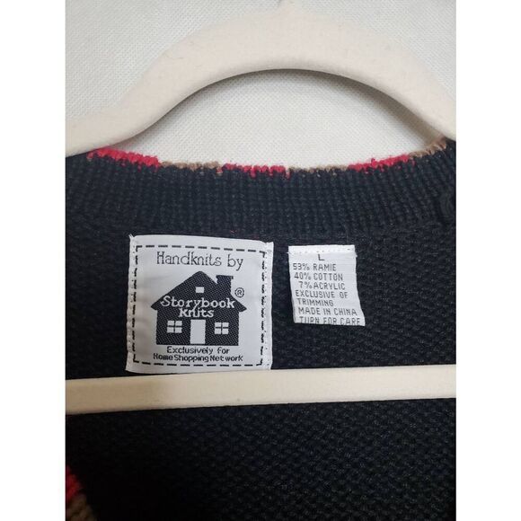 Storybook Knits Vintage Christmas Teddy Bears Ugly Cardigan V Neck Sweater - Picture 4 of 14